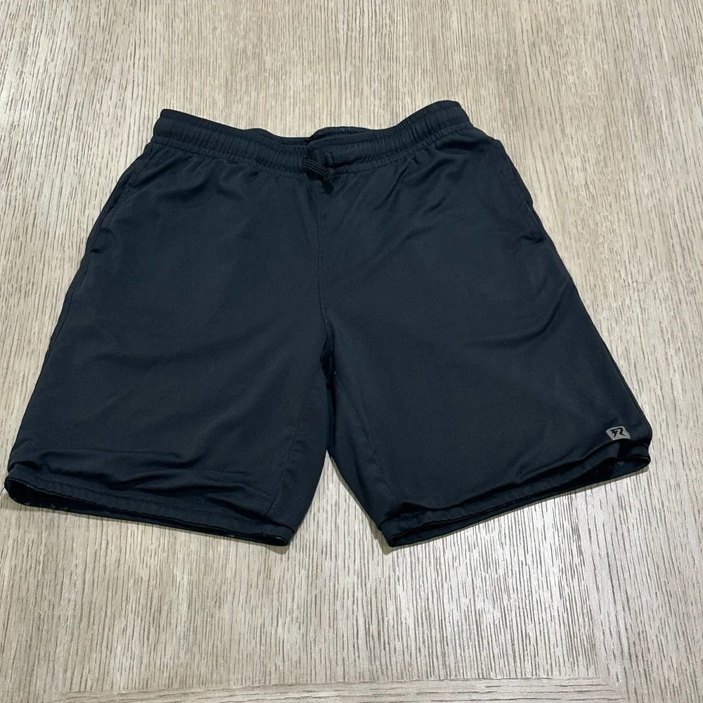 Runway. Boys Reversible Black Active Shorts with Elastic Waist